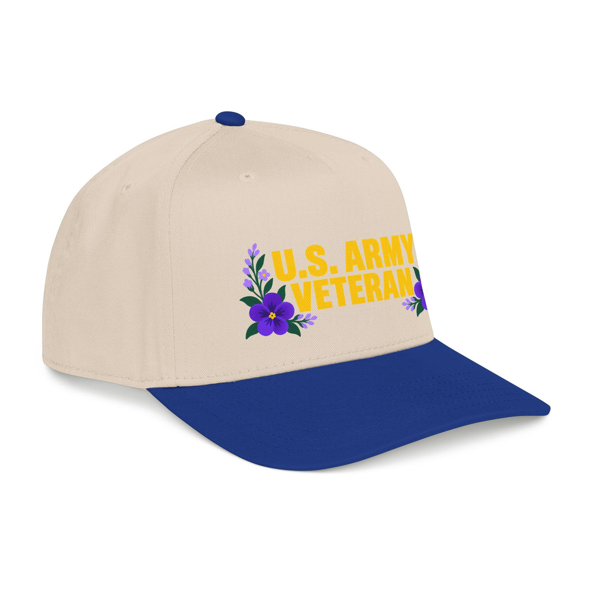 U.S. Army Veteran | Purple Floral Mid-Profile Cap