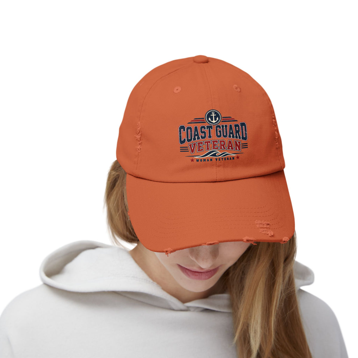 Coast Guard Veteran | Distressed Women Veteran Cap