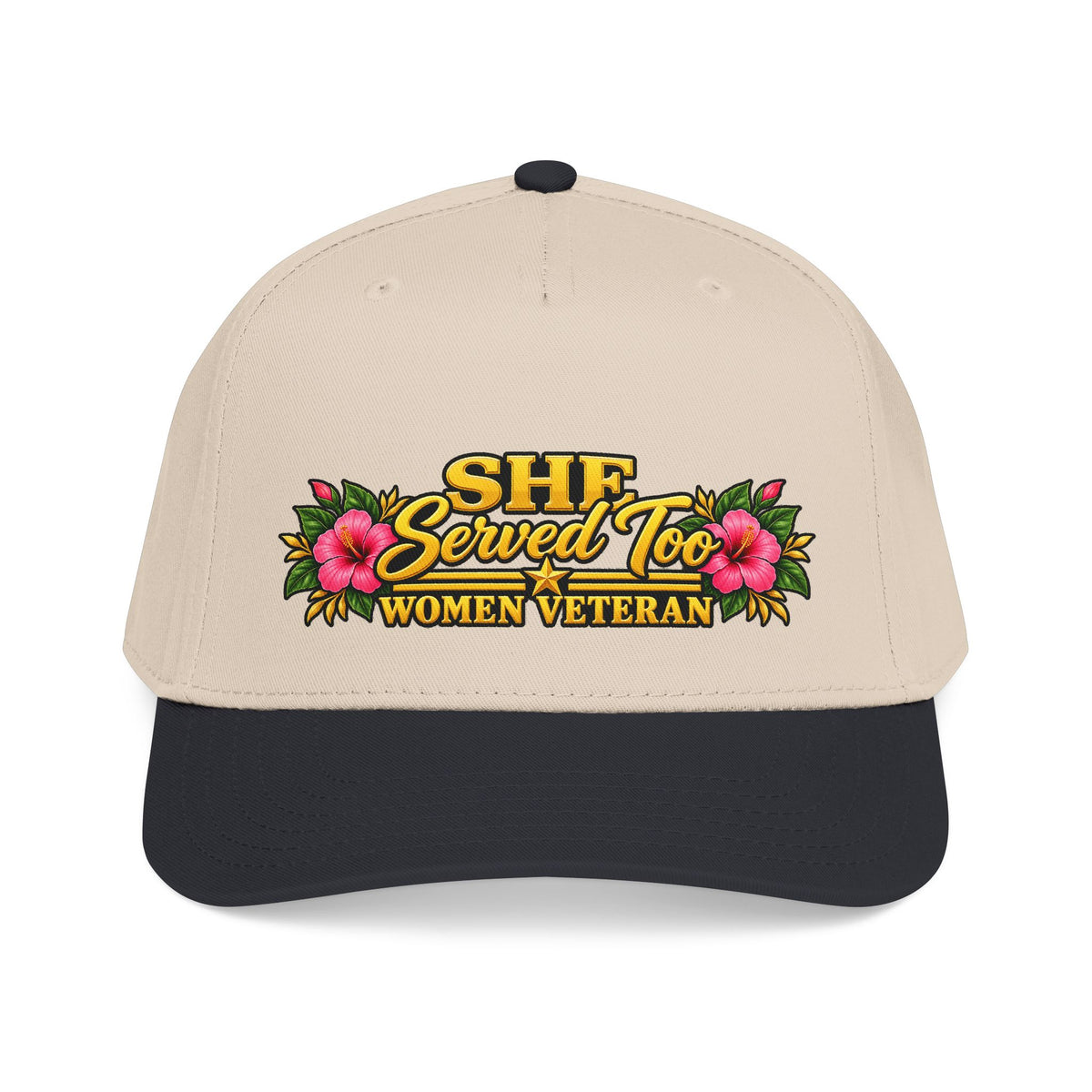 She Served Too | Pink Hibiscus Women Veteran Cap