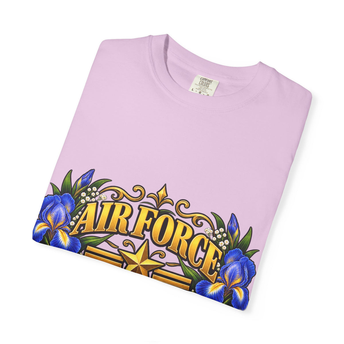 Air Force Veteran | Blue Iris Floral Garment-Dyed Tee