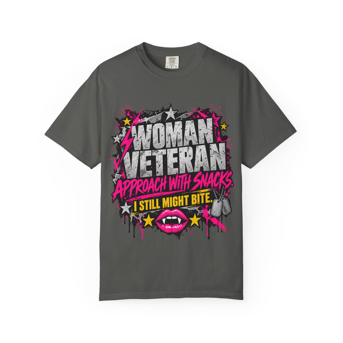 Approach With Snacks. I Still Might Bite. | Disgruntled Veteran Tee