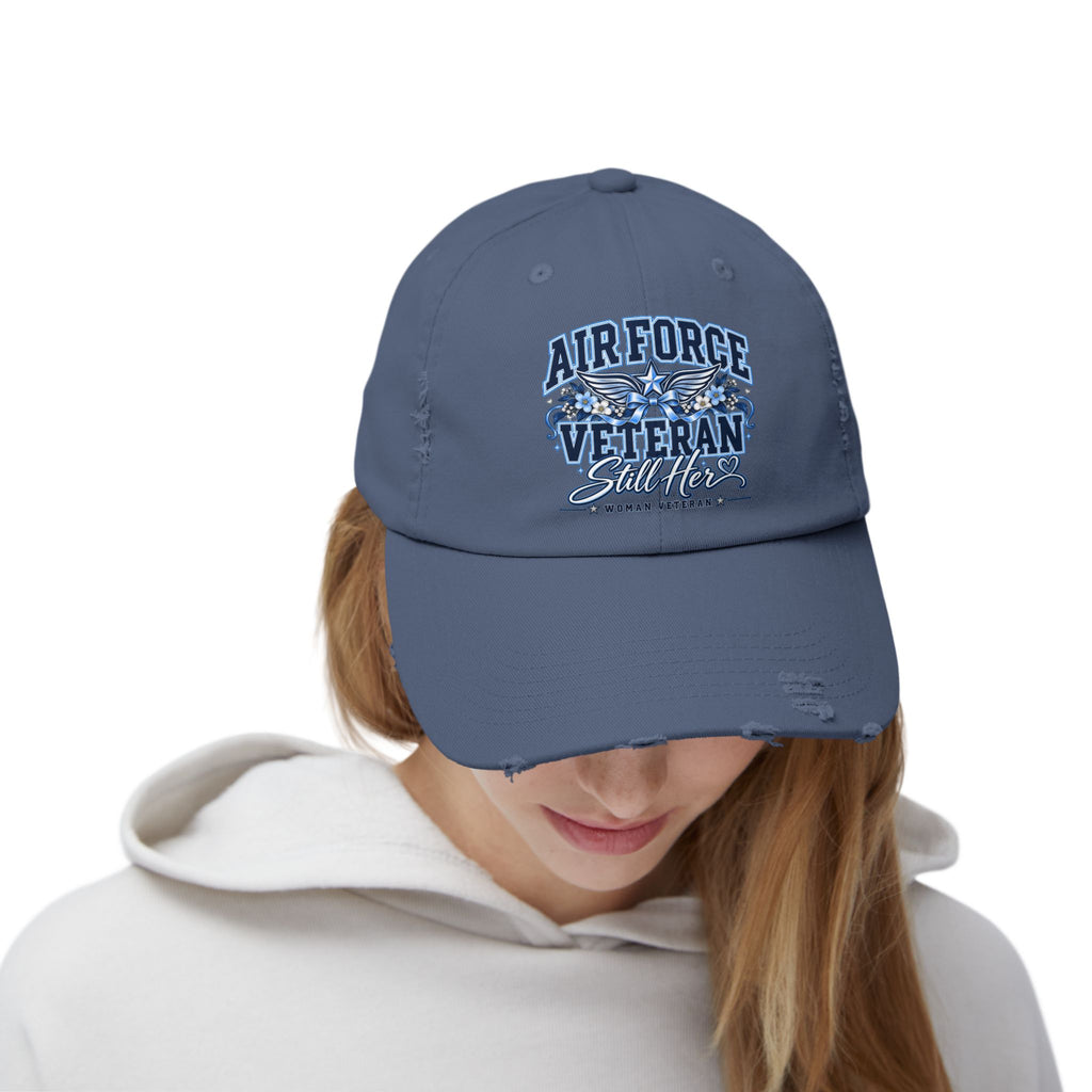 Air Force Veteran | Still Her Floral Distressed Cap