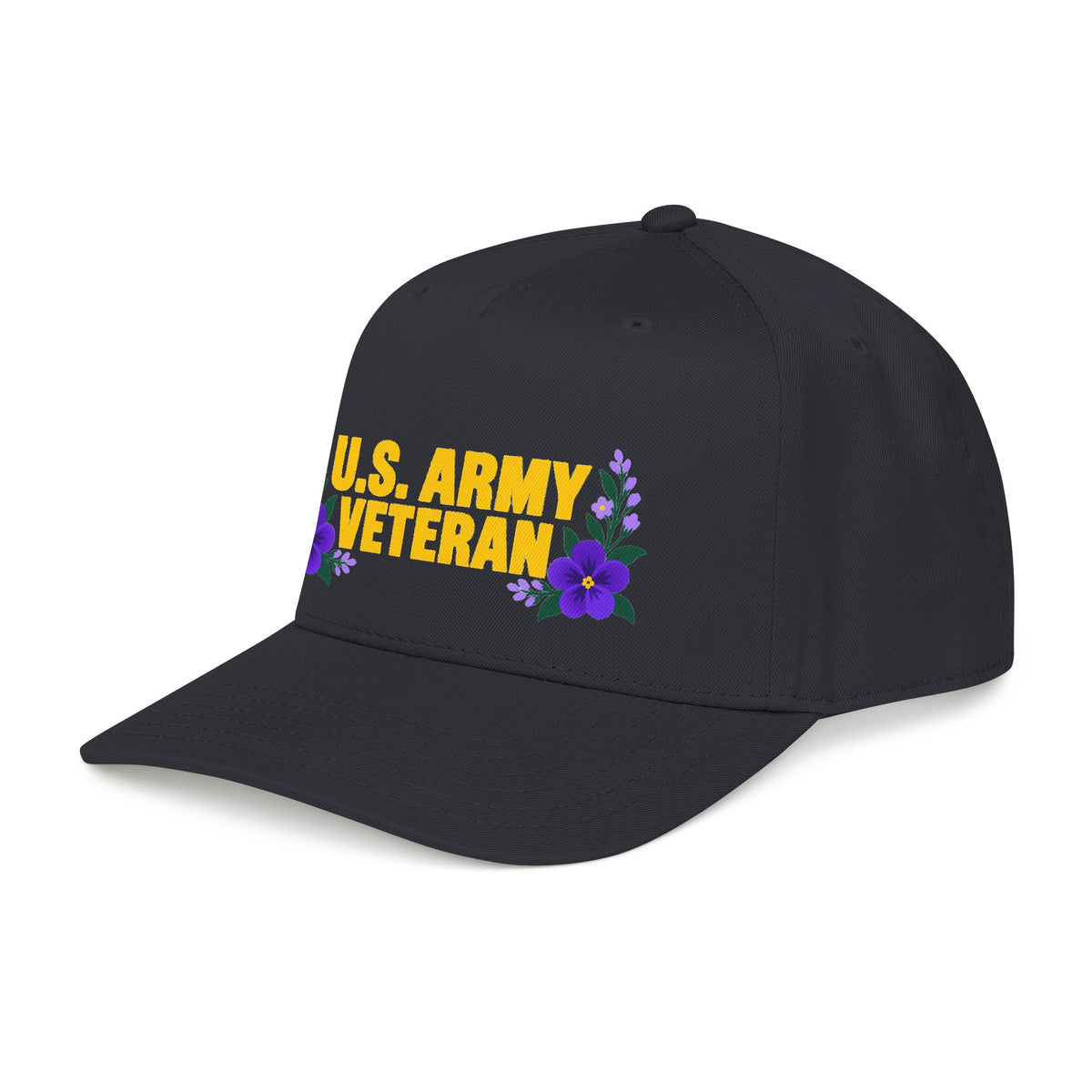 U.S. Army Veteran | Purple Floral Mid-Profile Cap