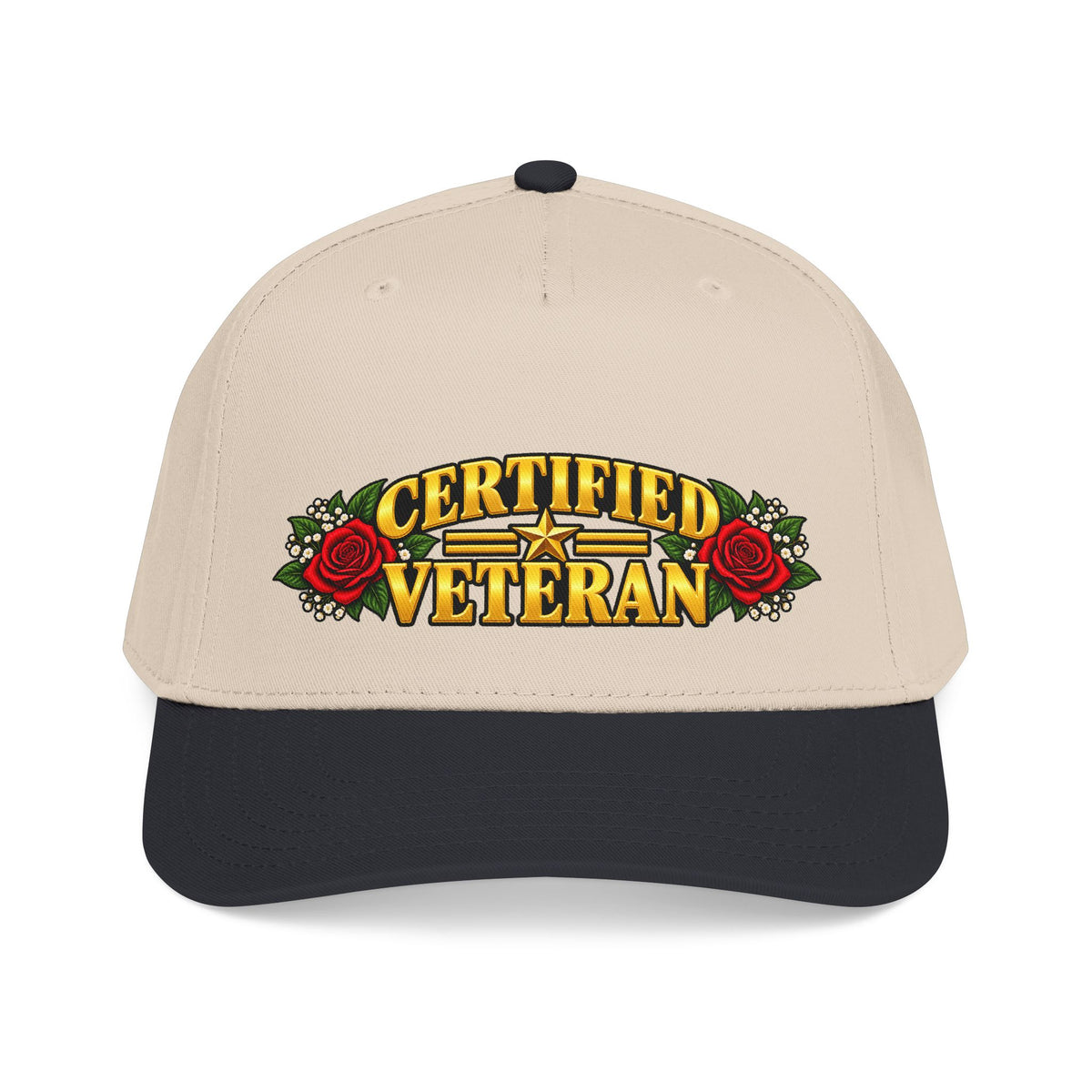 Certified Veteran | Red Rose Floral Mid-Profile Cap