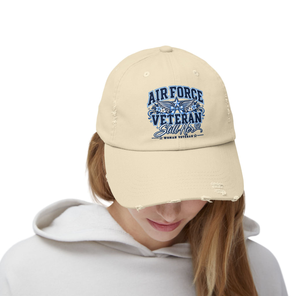 Air Force Veteran | Still Her Floral Distressed Cap