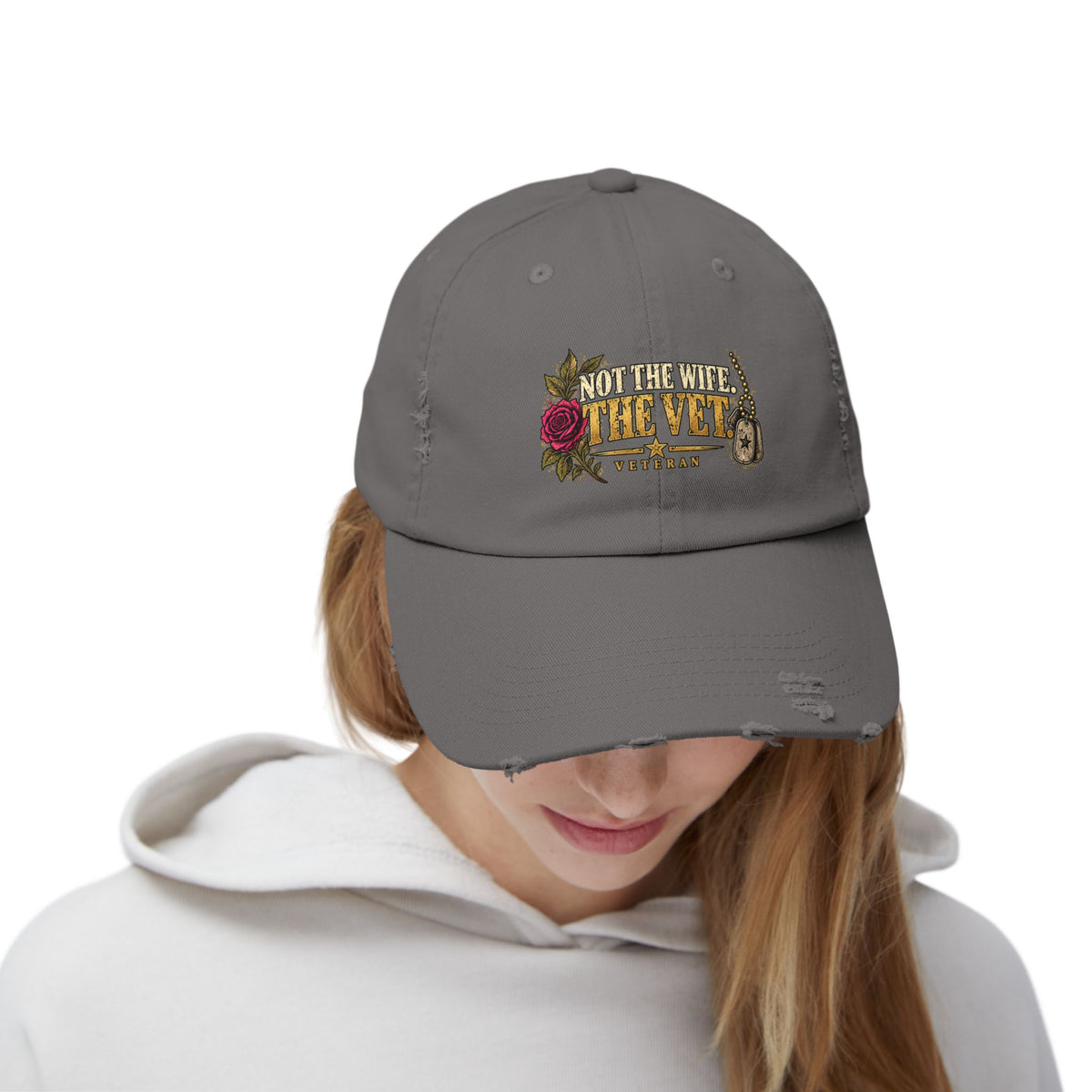 Not the Wife, the Vet | Distressed Veteran Cap