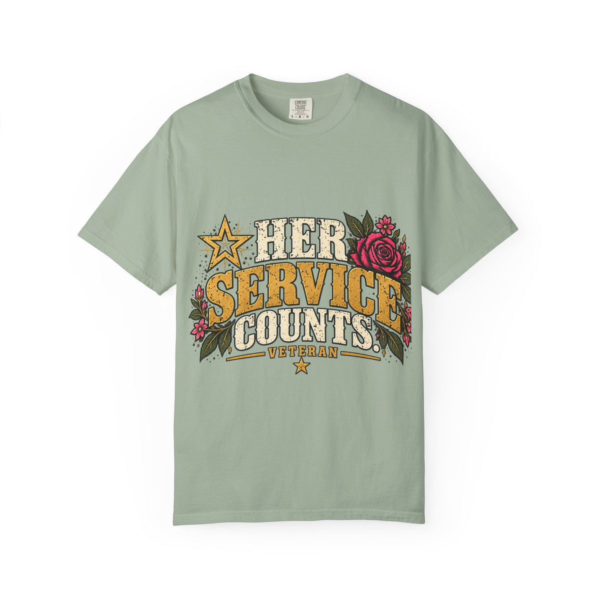 Her Service Counts | Distressed Rebellion Veteran Tee