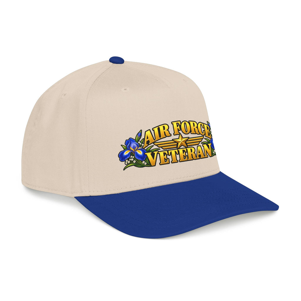 Air Force Veteran | Blue Iris Floral Mid-Profile Cap