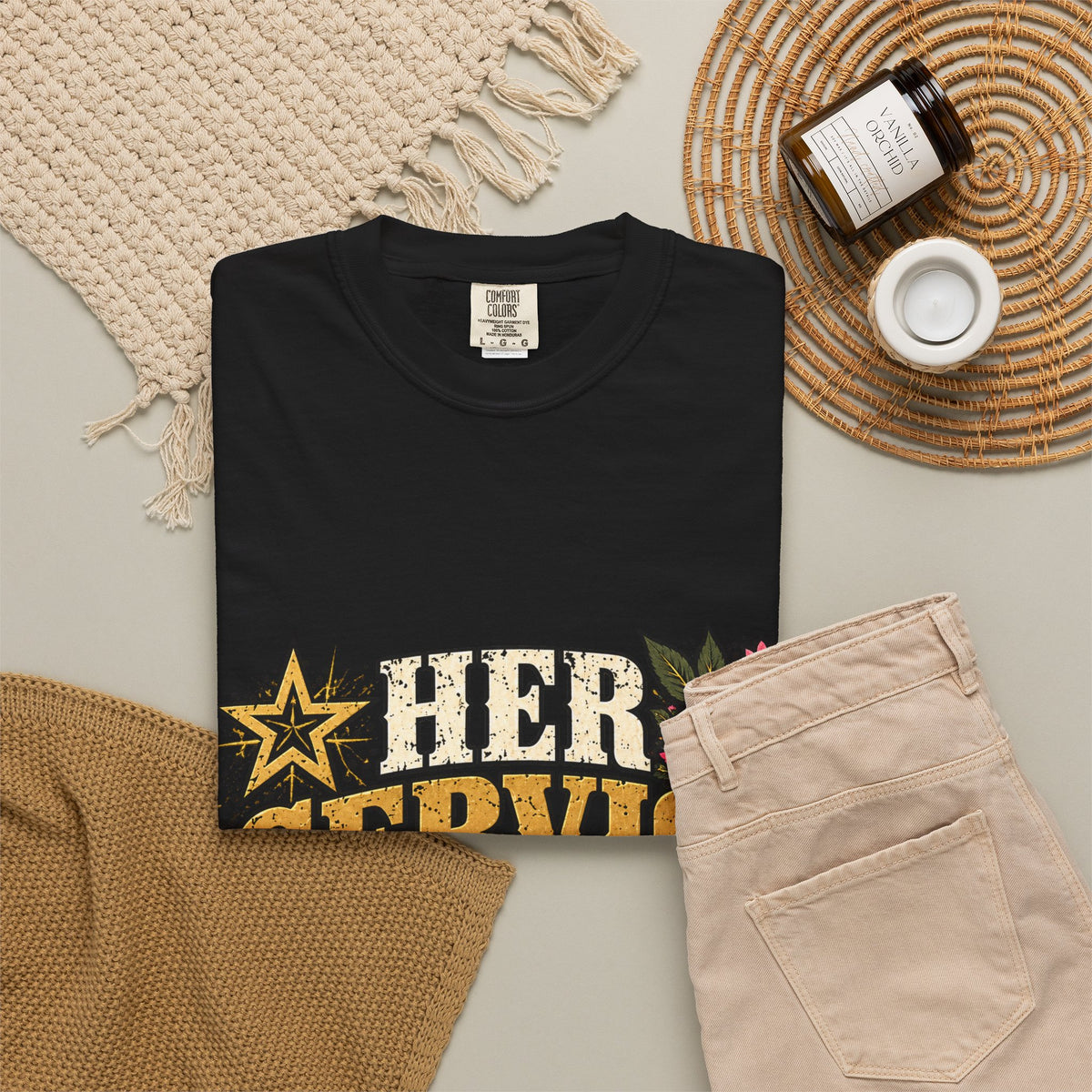 Her Service Counts | Distressed Rebellion Veteran Tee
