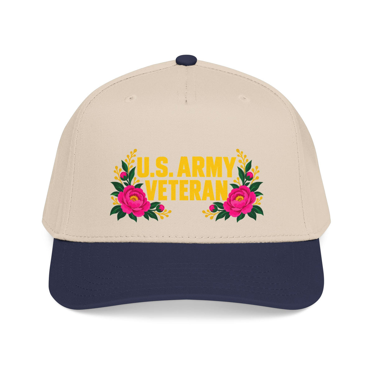 U.S. Army Veteran | Pink Floral Mid-Profile Cap
