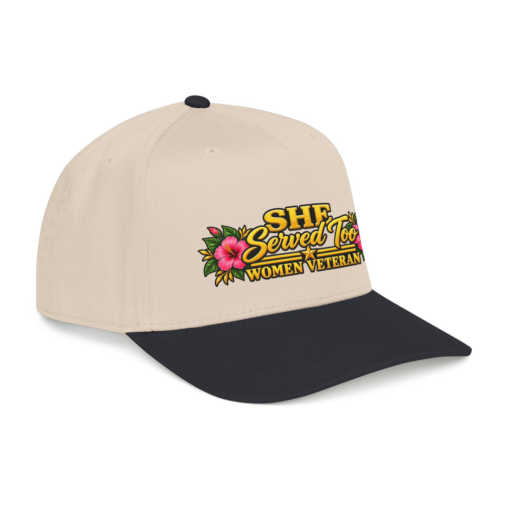 She Served Too | Pink Hibiscus Women Veteran Cap