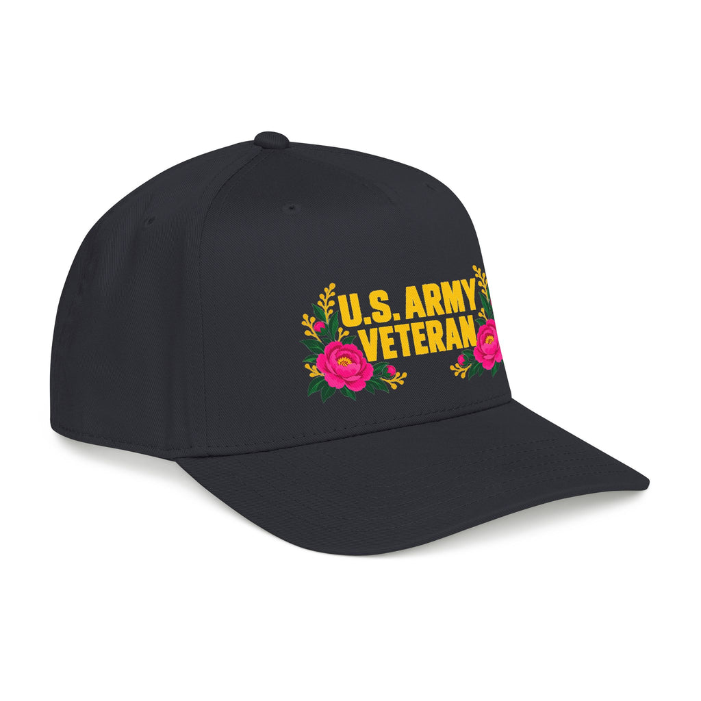 U.S. Army Veteran | Pink Floral Mid-Profile Cap