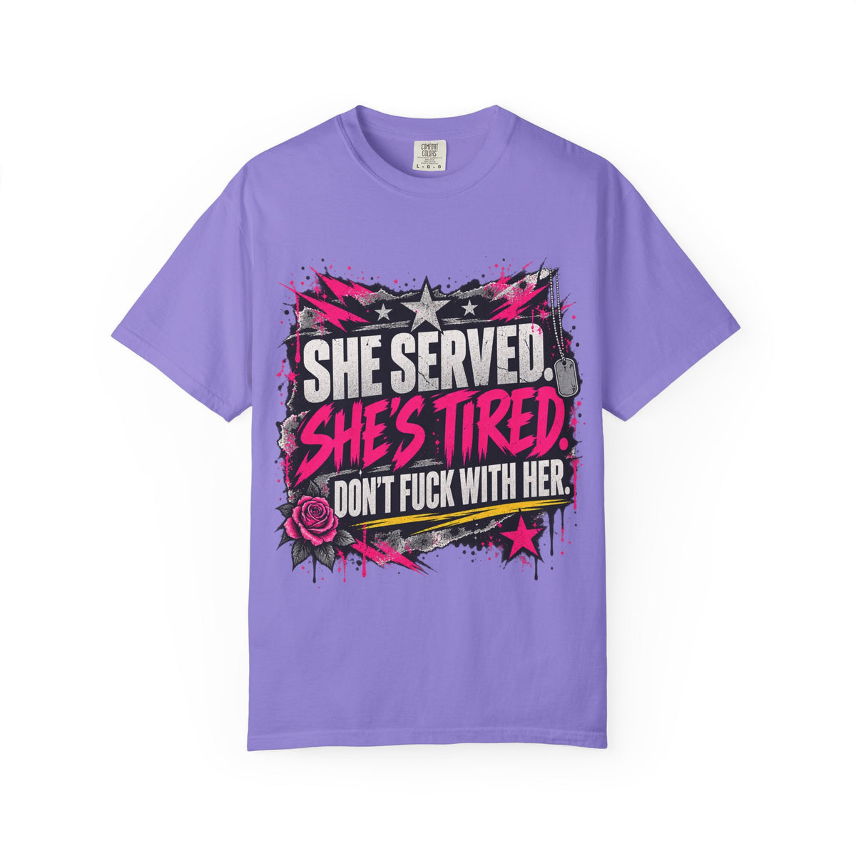 She Served. She's Tired. | Women Veteran Tee