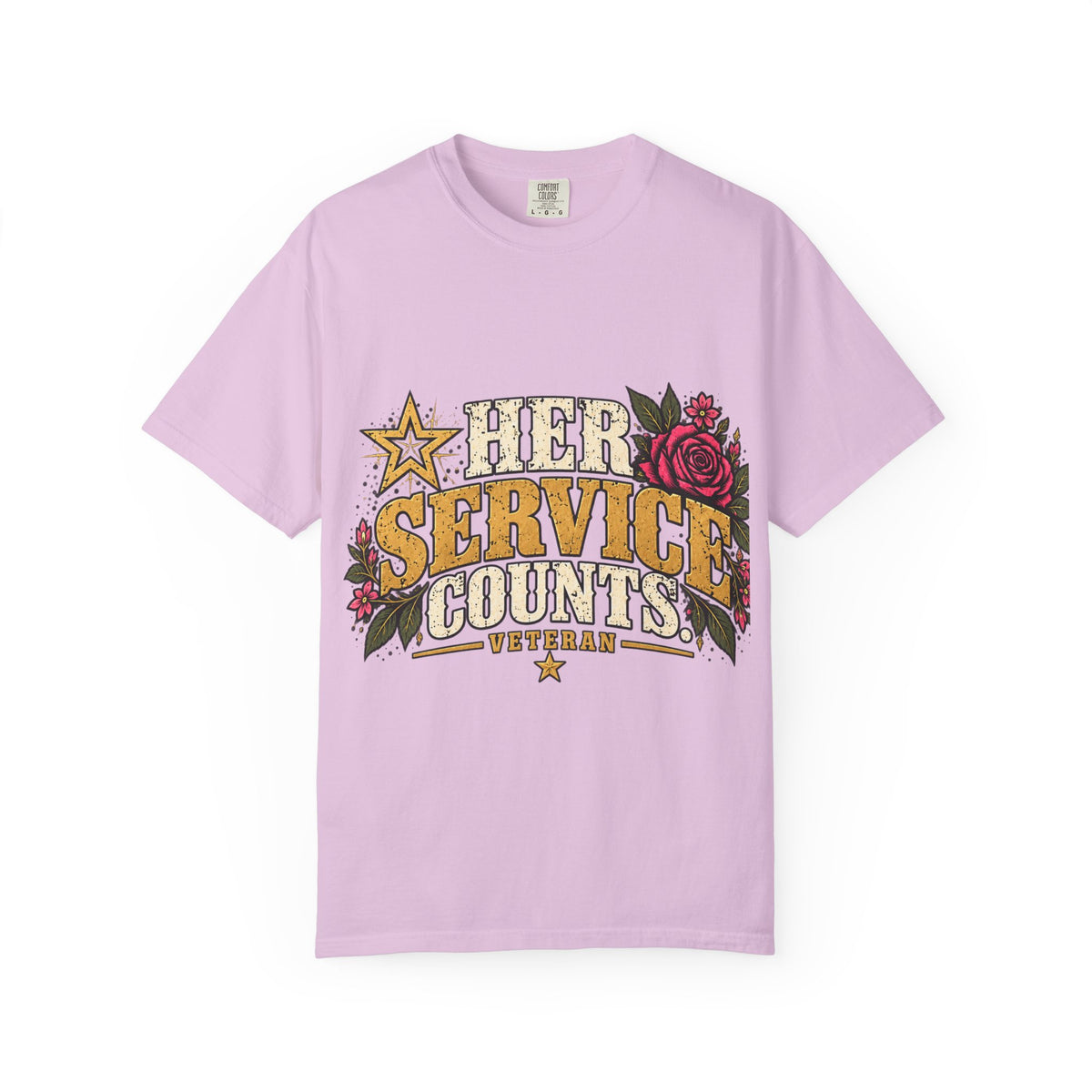 Her Service Counts | Distressed Rebellion Veteran Tee