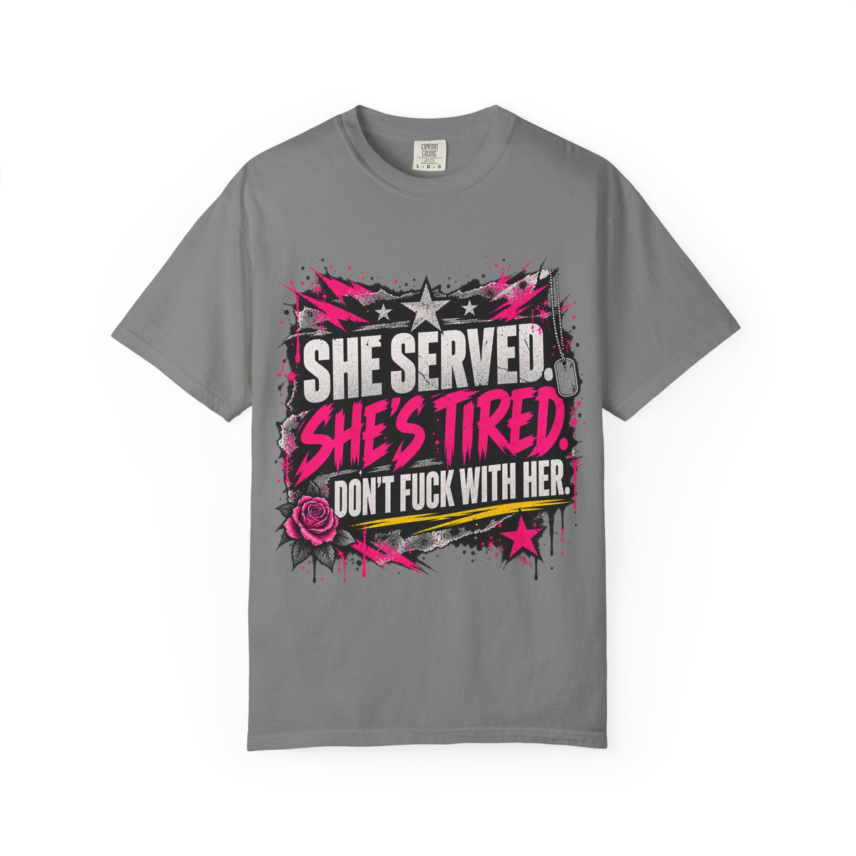 She Served. She's Tired. | Women Veteran Tee
