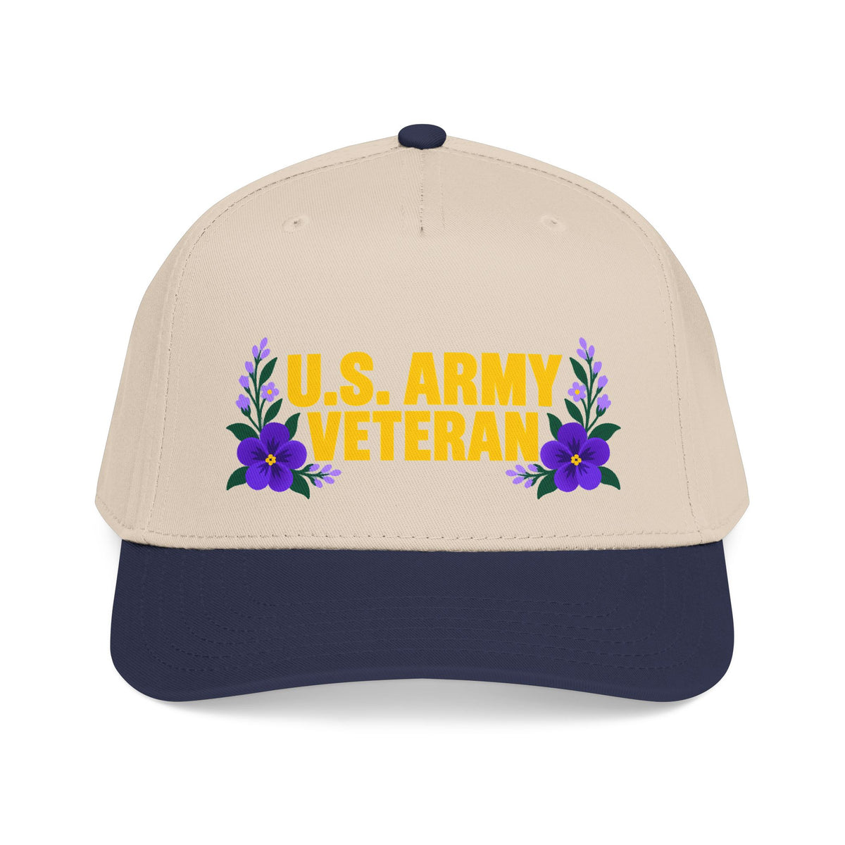 U.S. Army Veteran | Purple Floral Mid-Profile Cap