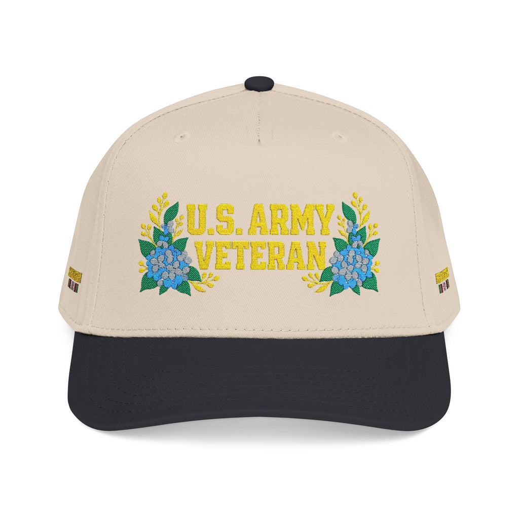 Still Her — U.S. Army Veteran Floral Hat | Blue Hydrangea