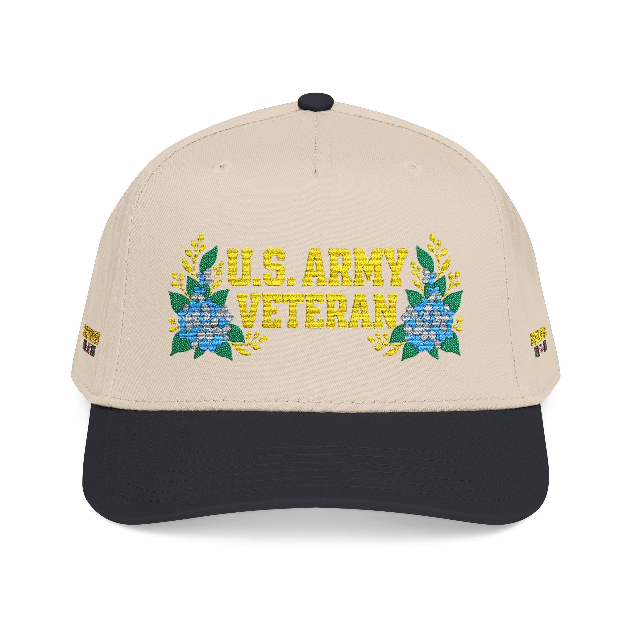 Still Her — U.S. Army Veteran Floral Hat | Blue Hydrangea