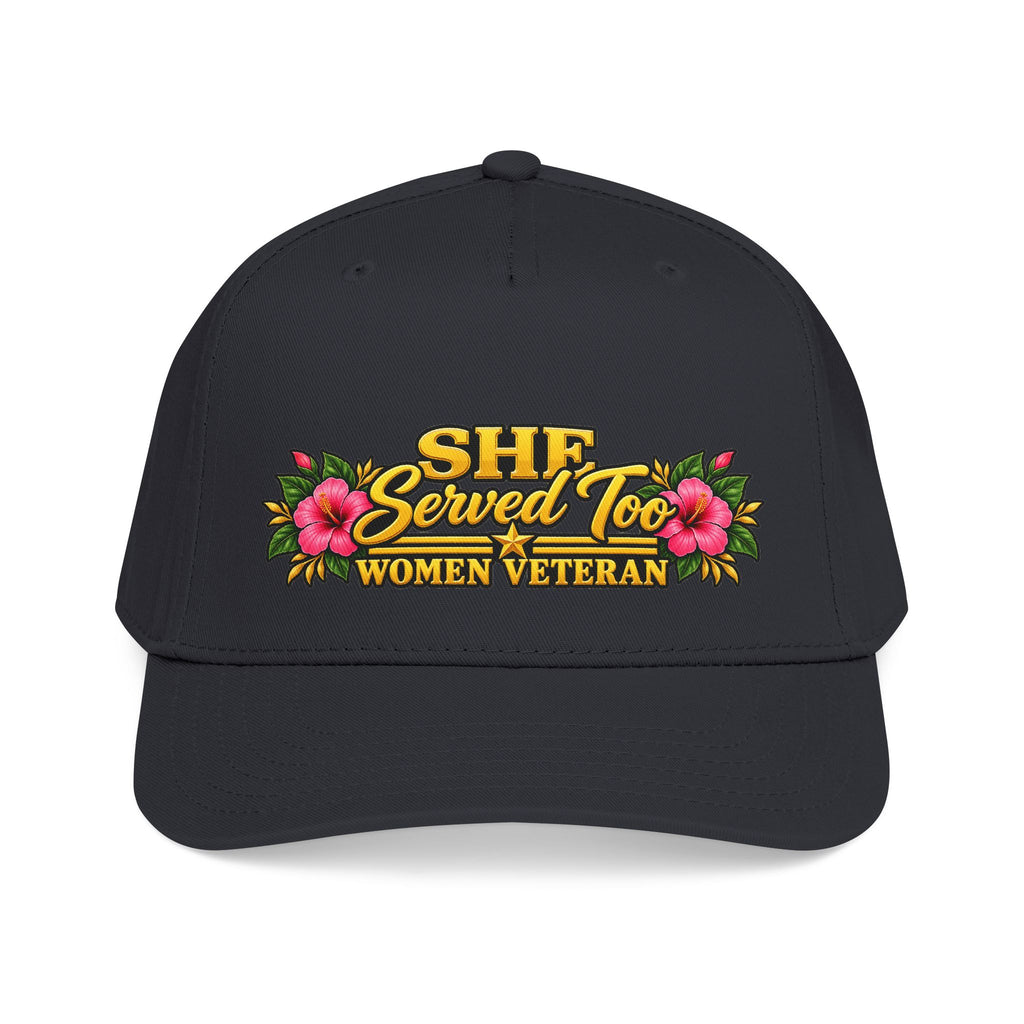 She Served Too | Pink Hibiscus Women Veteran Cap
