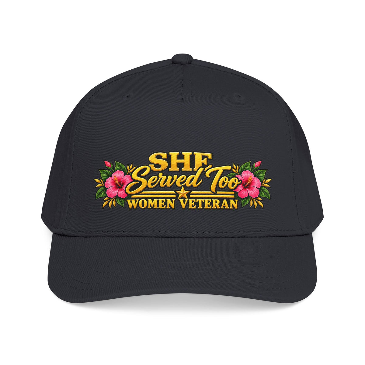 She Served Too | Pink Hibiscus Women Veteran Cap