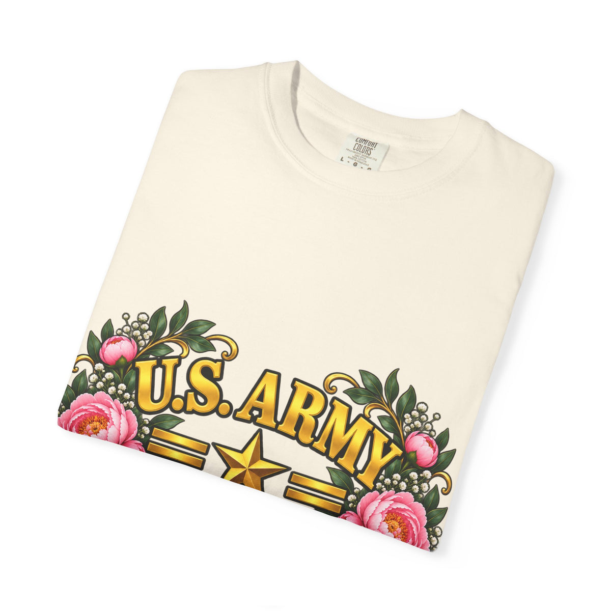 U.S. Army Veteran | Pink Peony Floral Garment-Dyed Tee