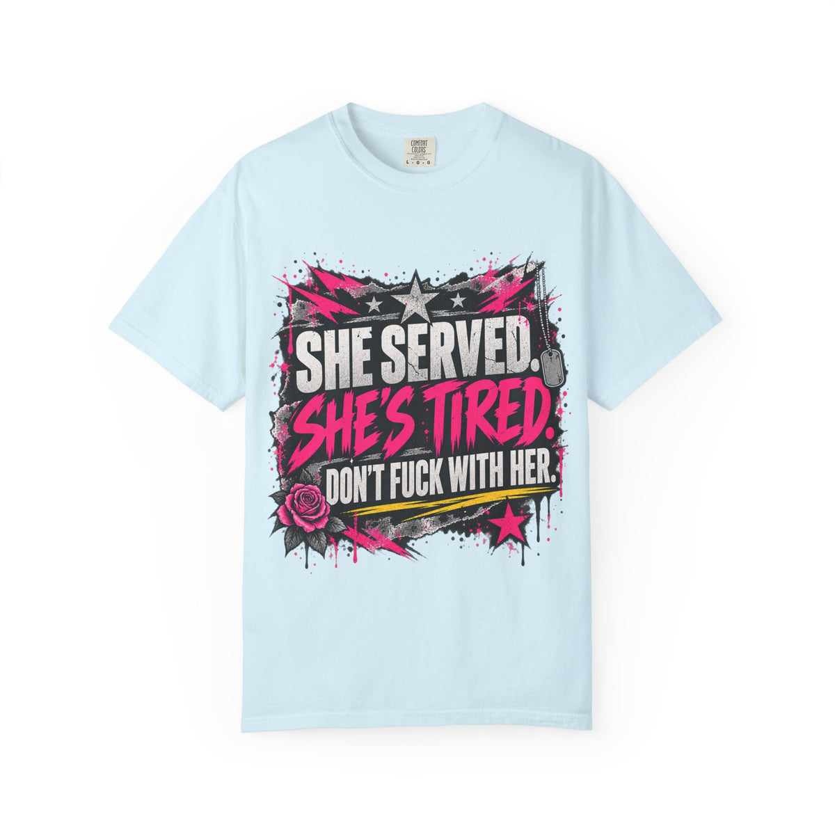 She Served. She's Tired. | Women Veteran Tee