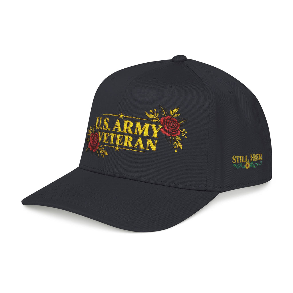Bold Red Roses | U.S. Army Veteran Cap