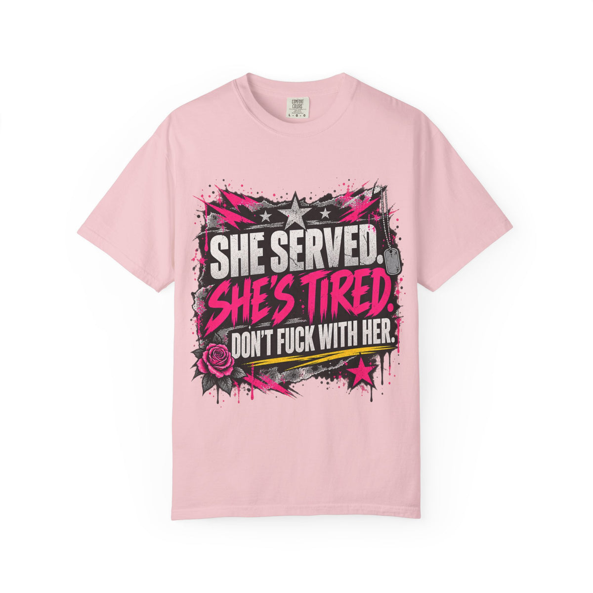 She Served. She's Tired. | Women Veteran Tee