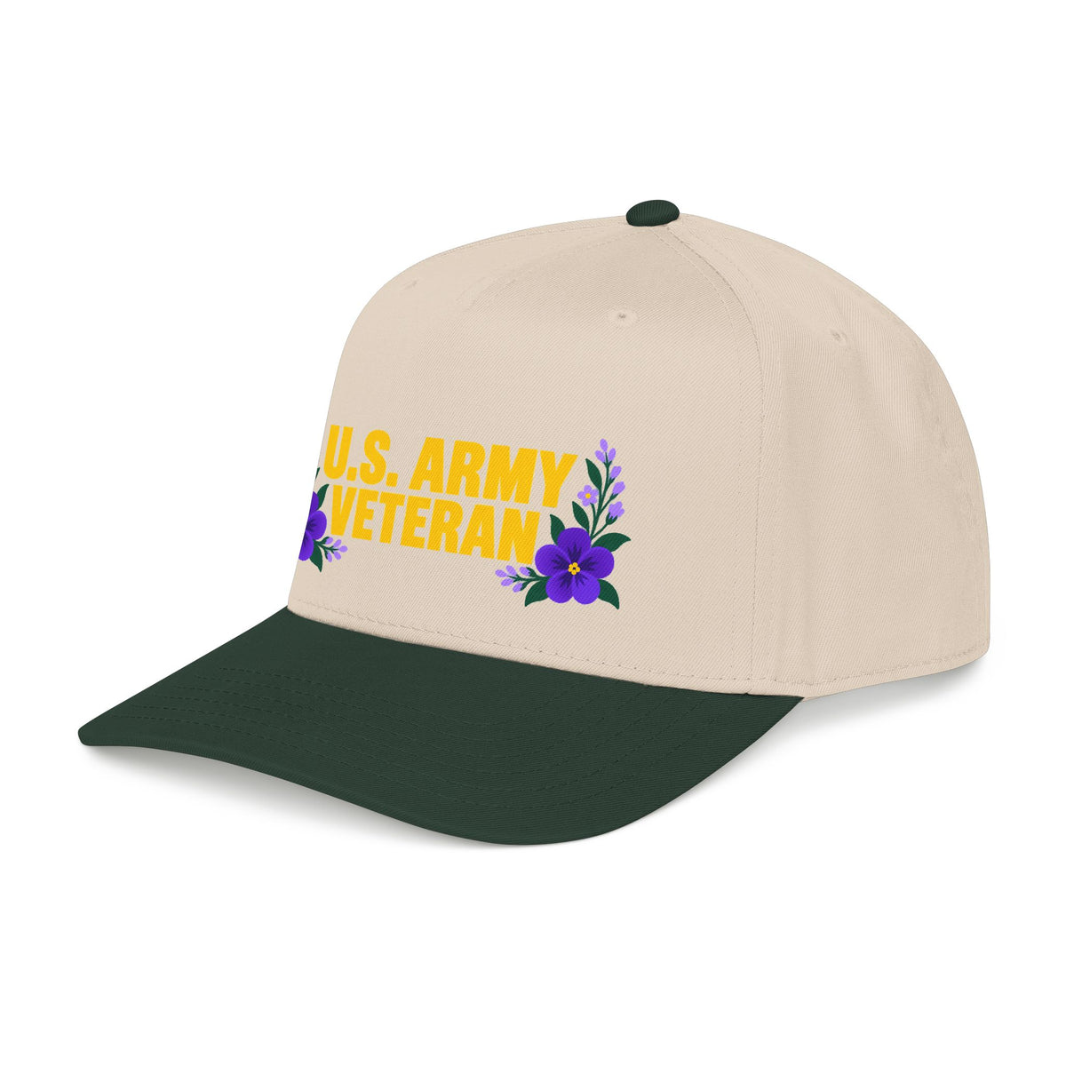 U.S. Army Veteran | Purple Floral Mid-Profile Cap