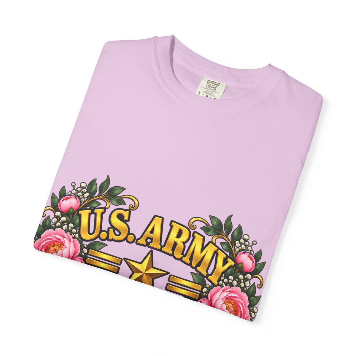 U.S. Army Veteran | Pink Peony Floral Garment-Dyed Tee
