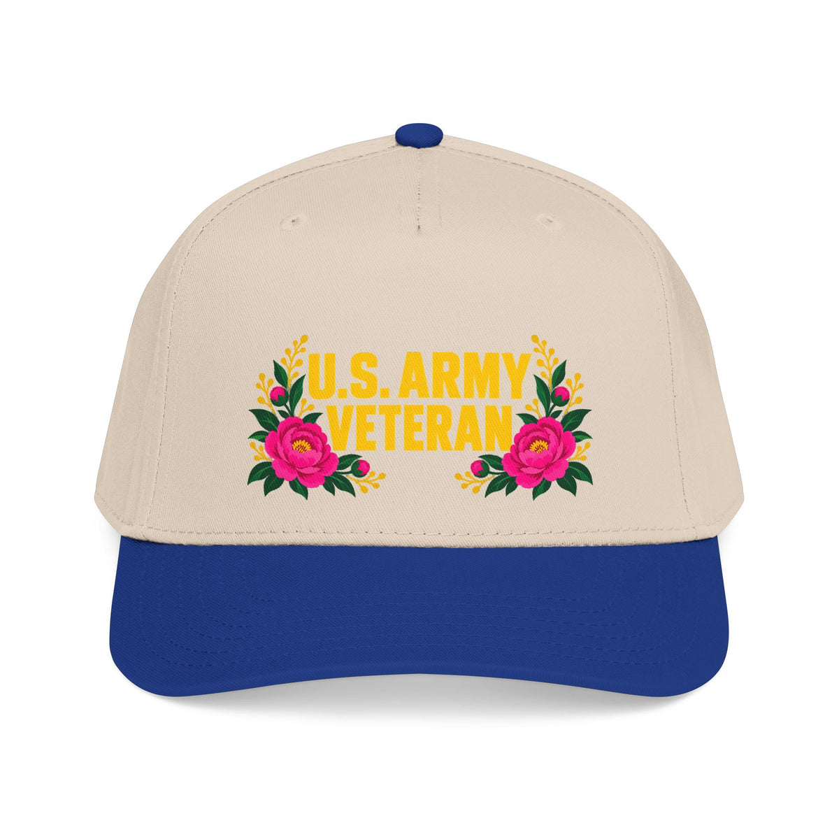 U.S. Army Veteran | Pink Floral Mid-Profile Cap