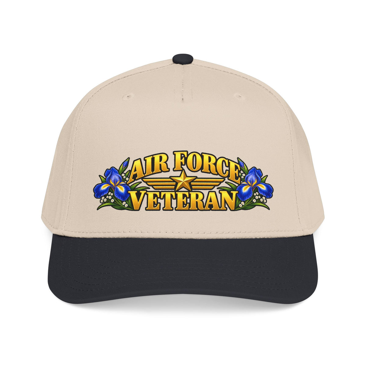 Air Force Veteran | Blue Iris Floral Mid-Profile Cap