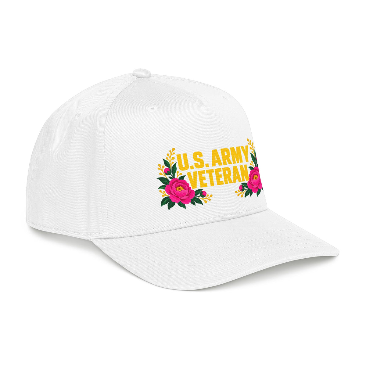 U.S. Army Veteran | Pink Floral Mid-Profile Cap