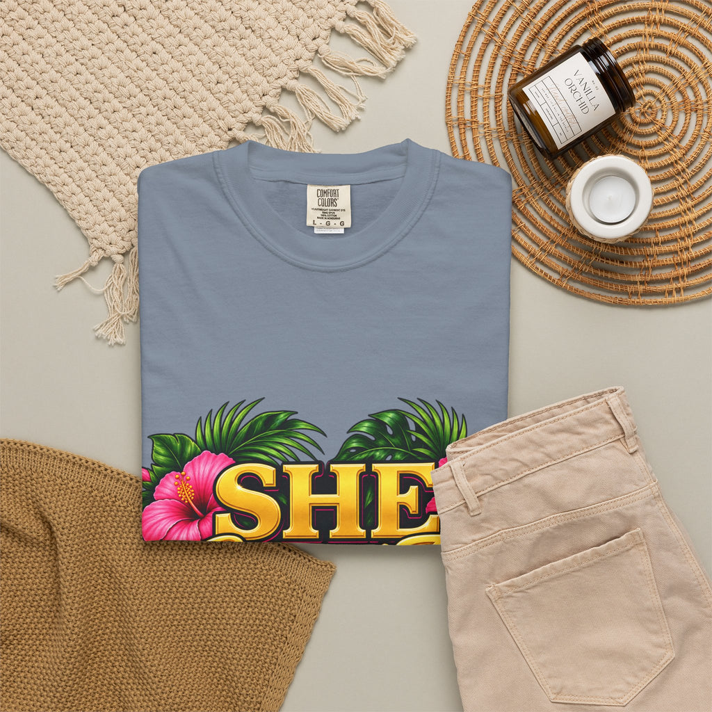 She Served Too | Pink Hibiscus Women Veteran Tee