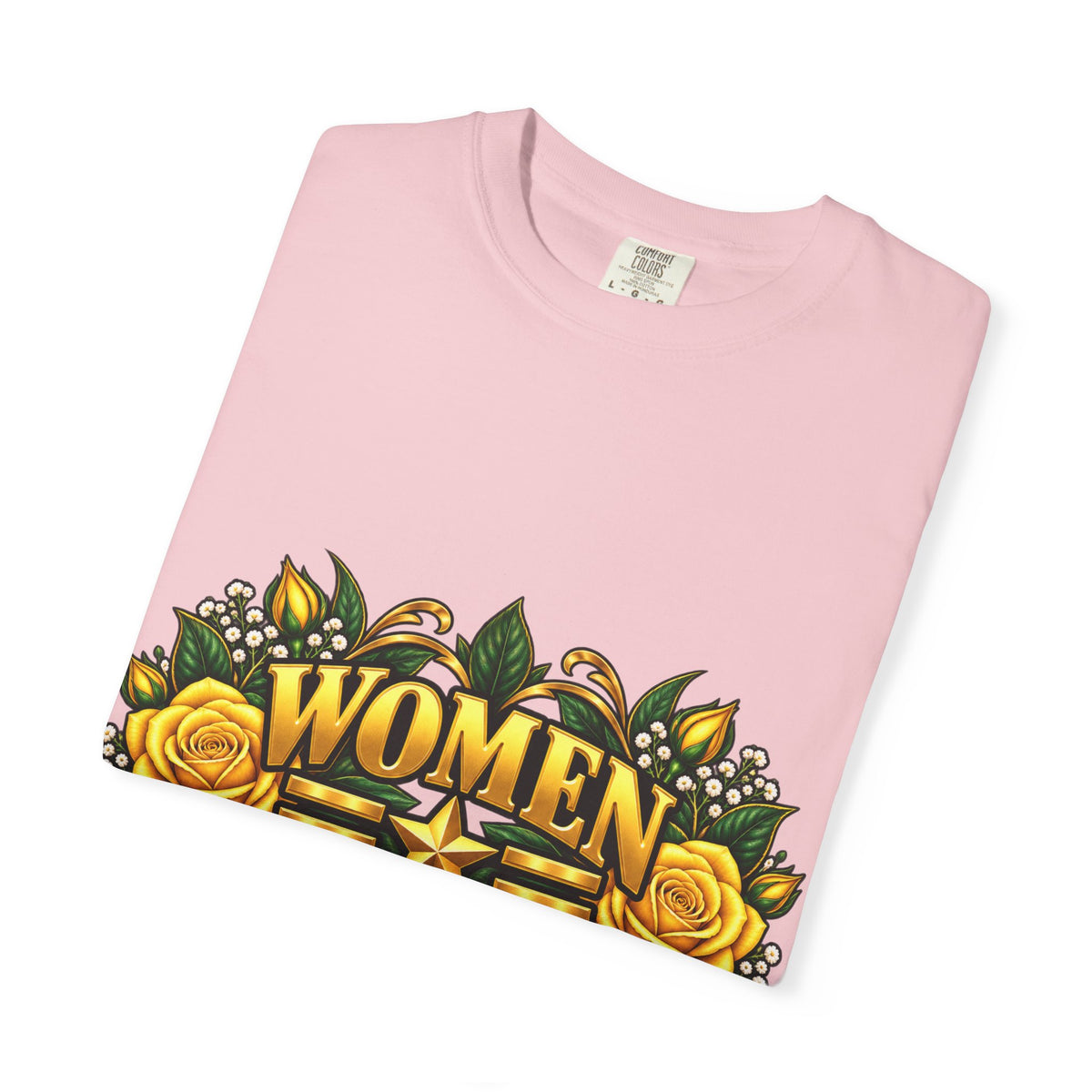 Women Veteran | Yellow Rose Floral Garment-Dyed Tee